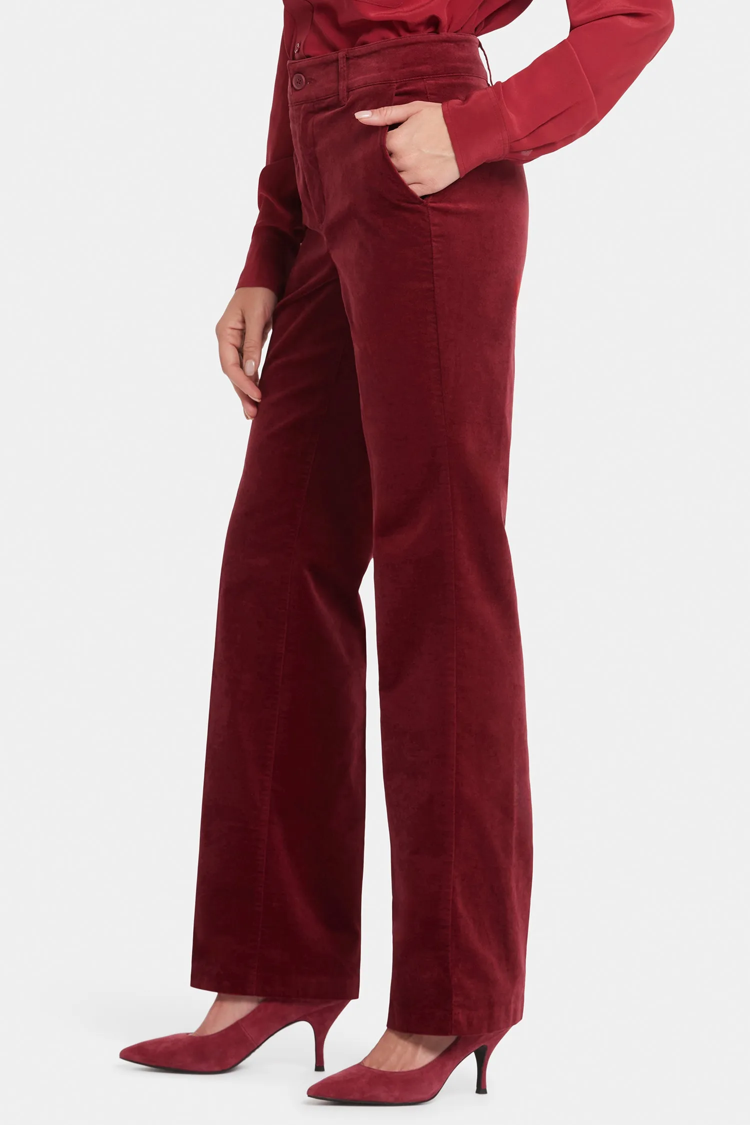 Straight Trouser Pants - Wild Currant