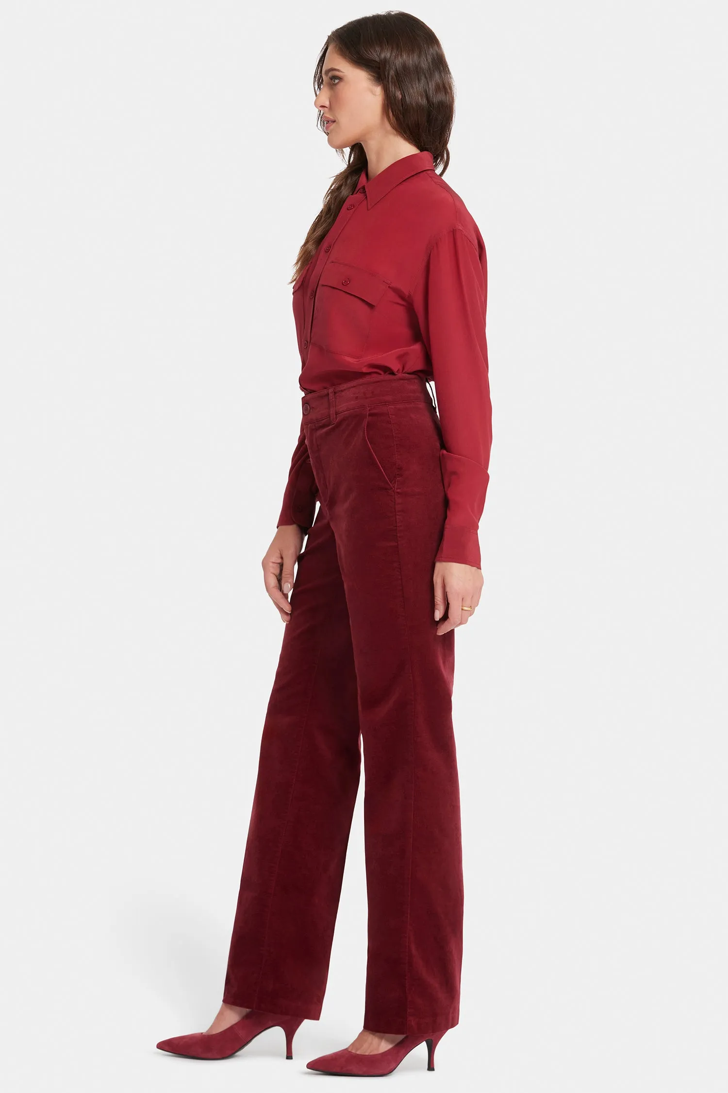 Straight Trouser Pants - Wild Currant