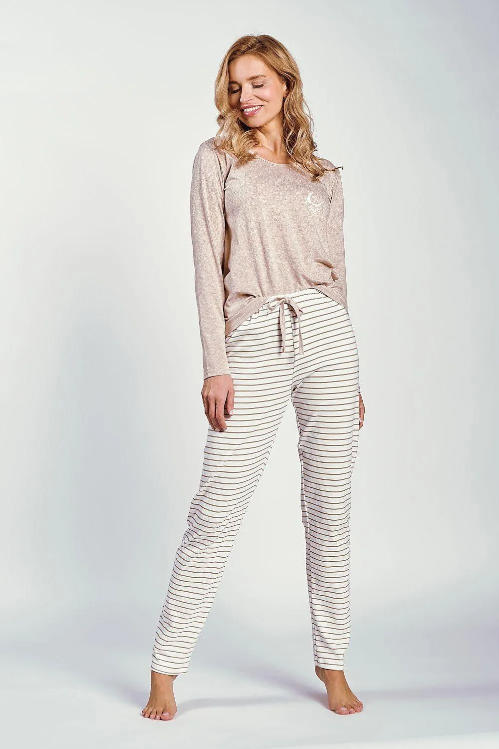 Taro long-sleeved blouse and pants Women's pajamas