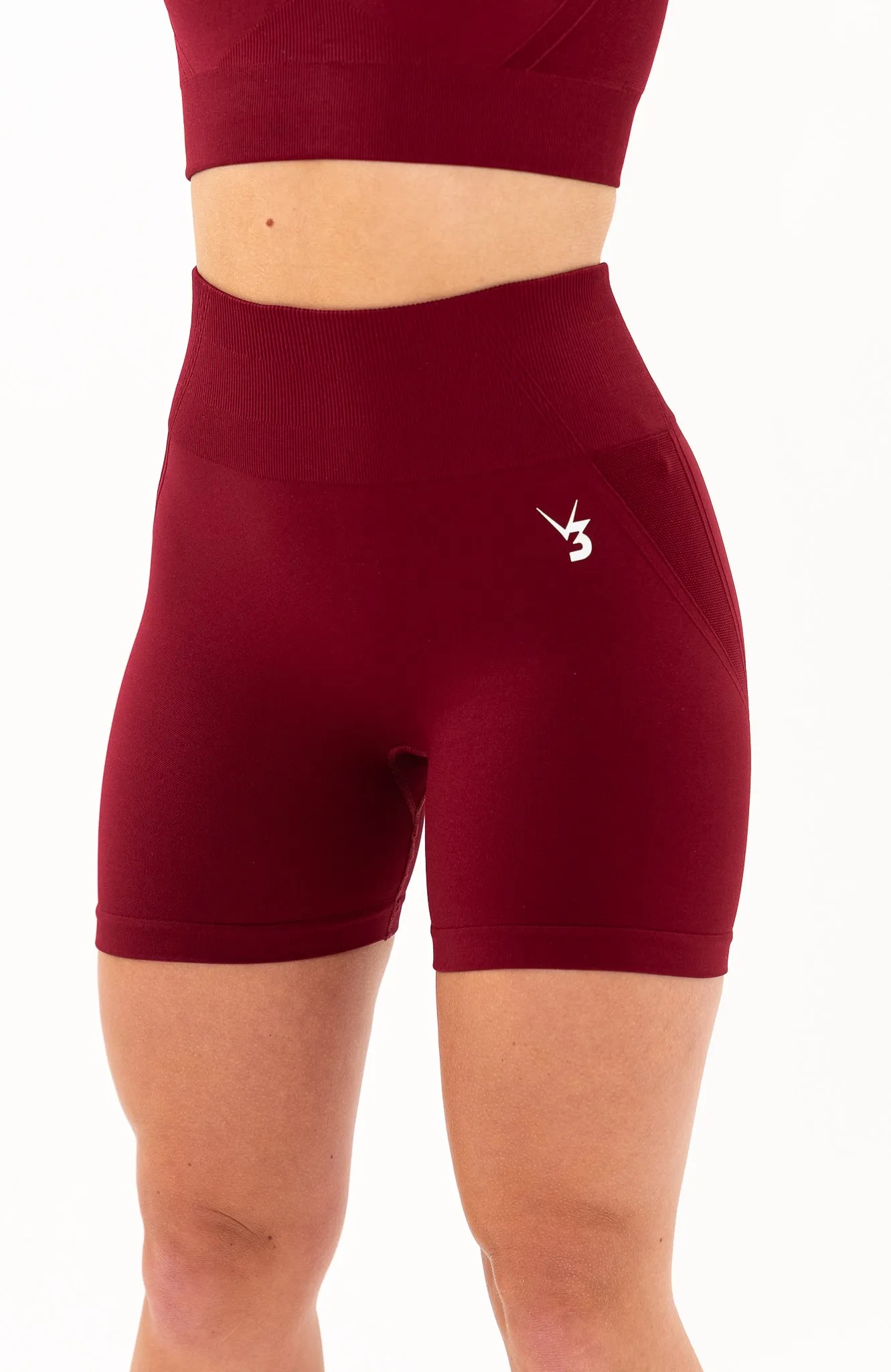 Tempo Seamless Scrunch Shorts - Burgundy Red