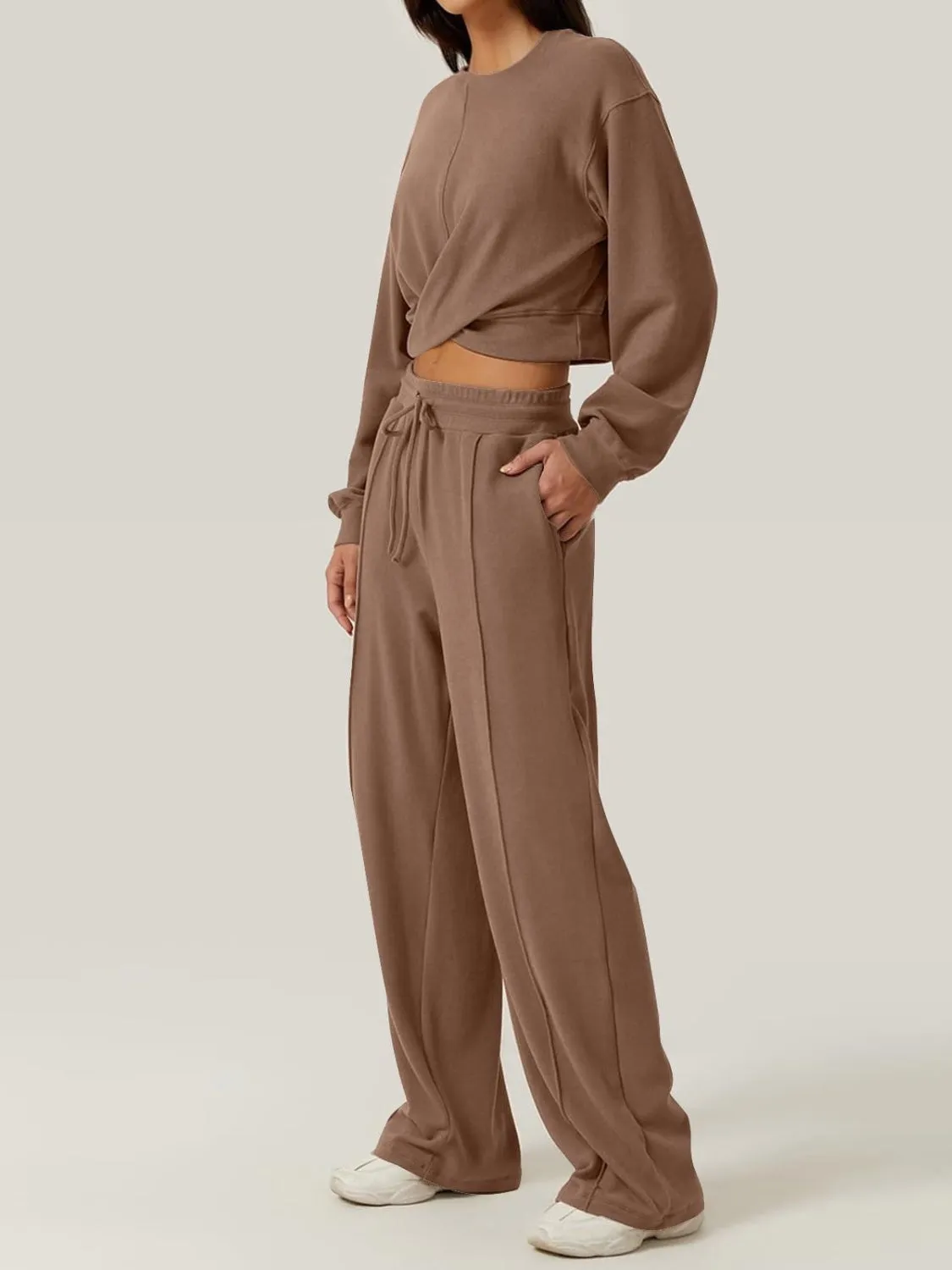 Top and Drawstring Resort Pants Set