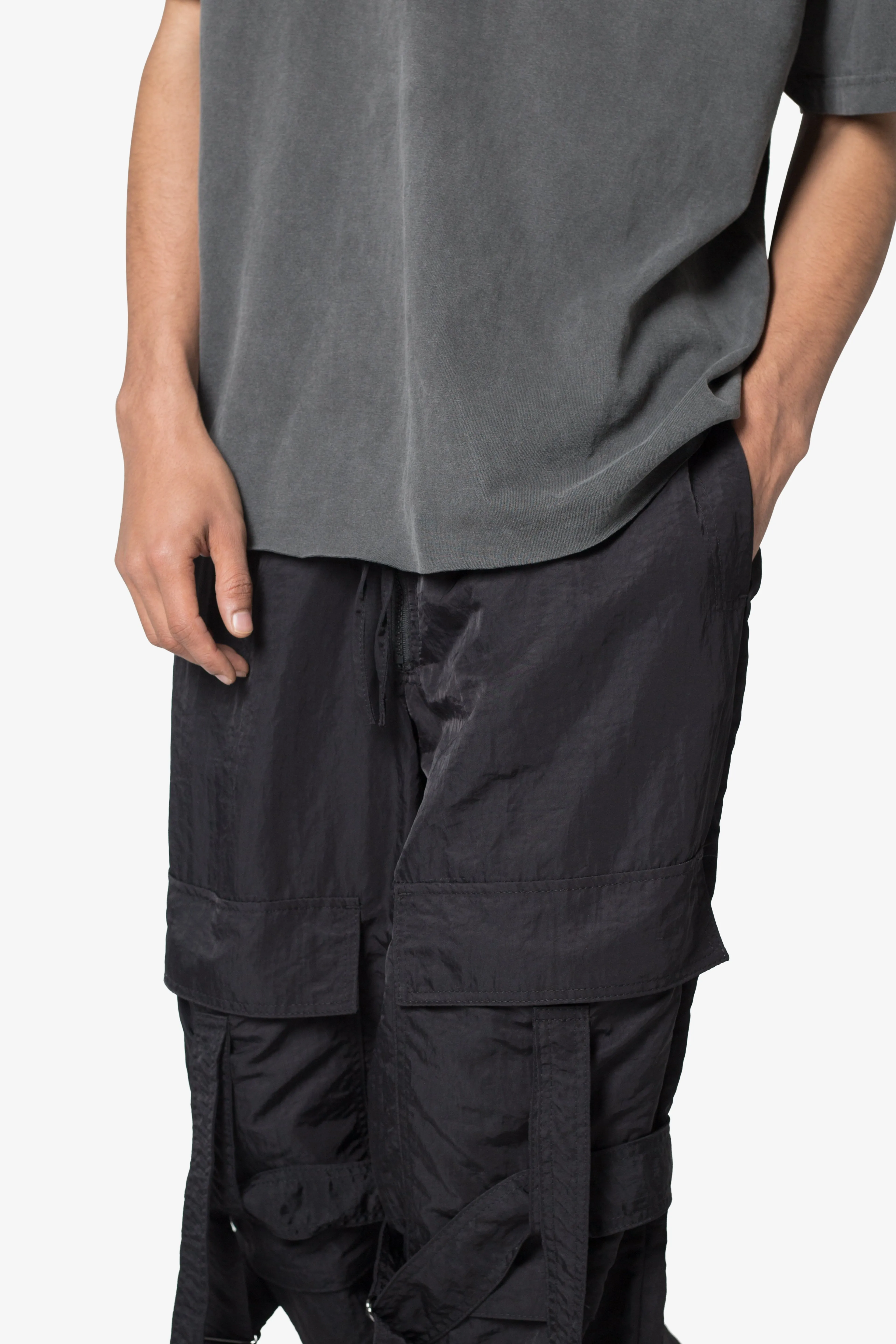 Ultra Baggy Strap Cargo Pants - Black