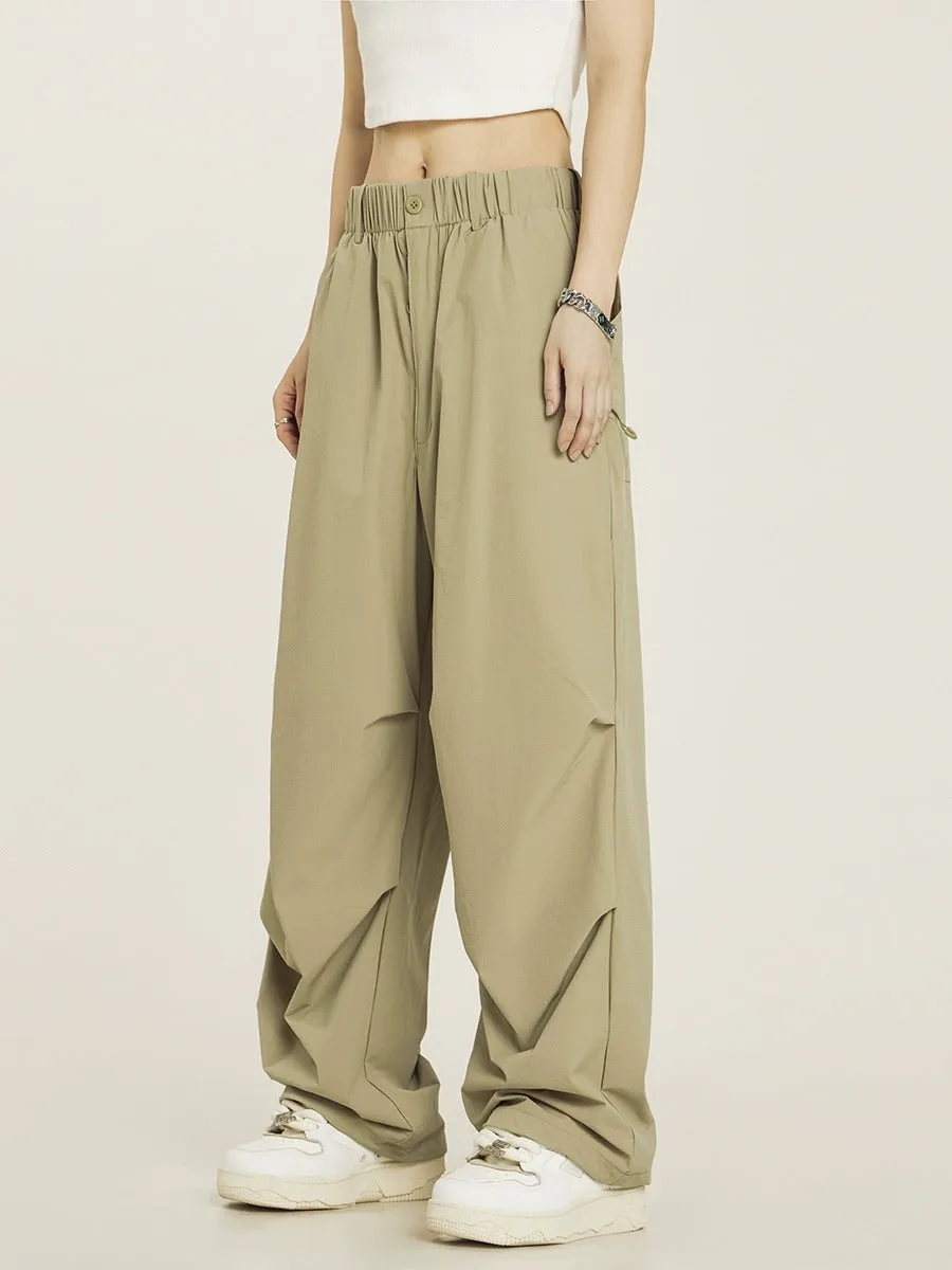 Vintage Pleated Parachute Pants Cargo