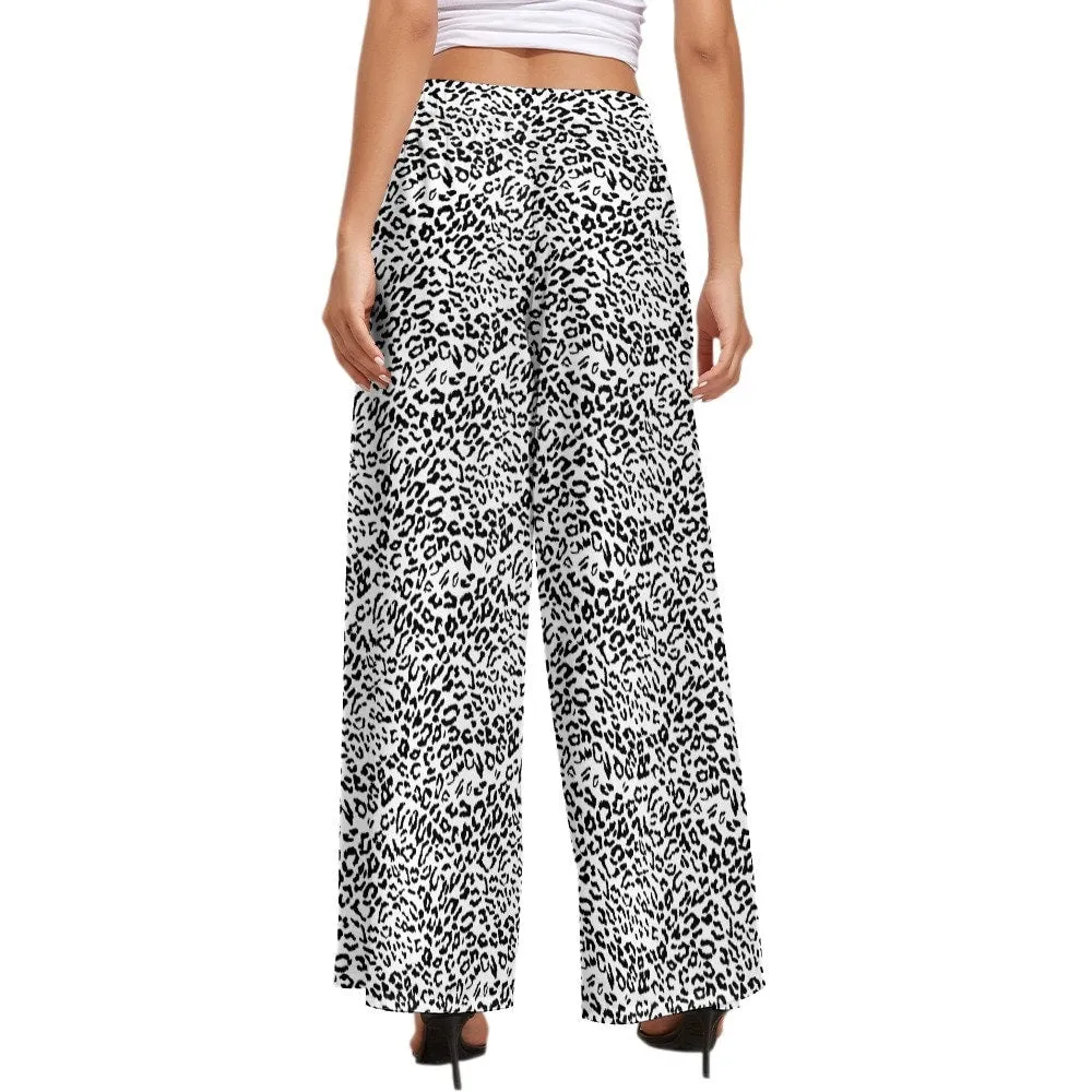 Wide Leg Pants, Palazzo Pants, Leopard Print Pants, Wide Leg Pants Women, Black and White Leopard Pants, Animal Print Pants, Women's Pants