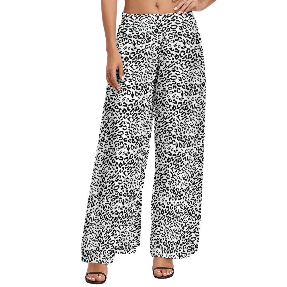 Wide Leg Pants, Palazzo Pants, Leopard Print Pants, Wide Leg Pants Women, Black and White Leopard Pants, Animal Print Pants, Women's Pants