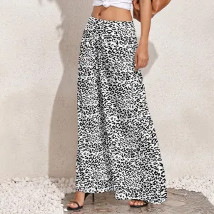 Wide Leg Pants, Palazzo Pants, Leopard Print Pants, Wide Leg Pants Women, Black and White Leopard Pants, Animal Print Pants, Women's Pants