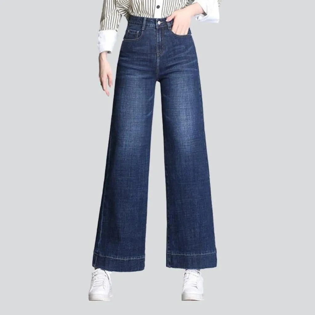 Wide leg women's stylish jeans