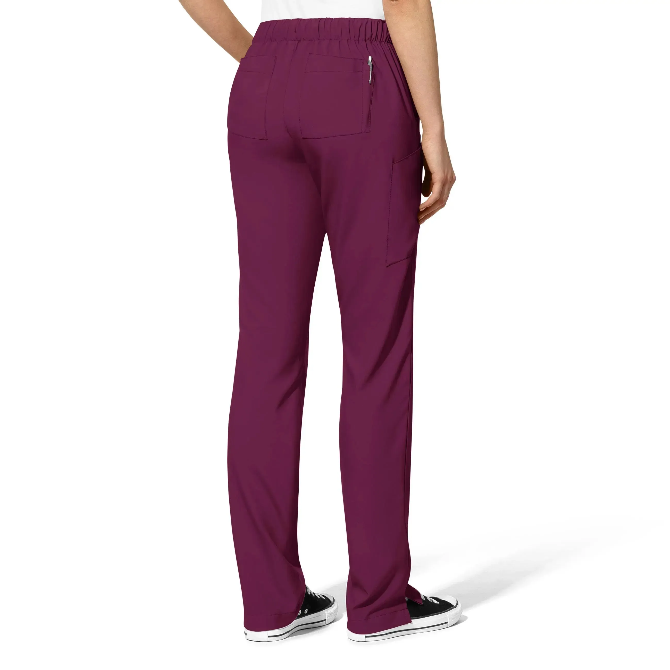 Wink Women's Flat Front Cargo Scrub Pant - Wine