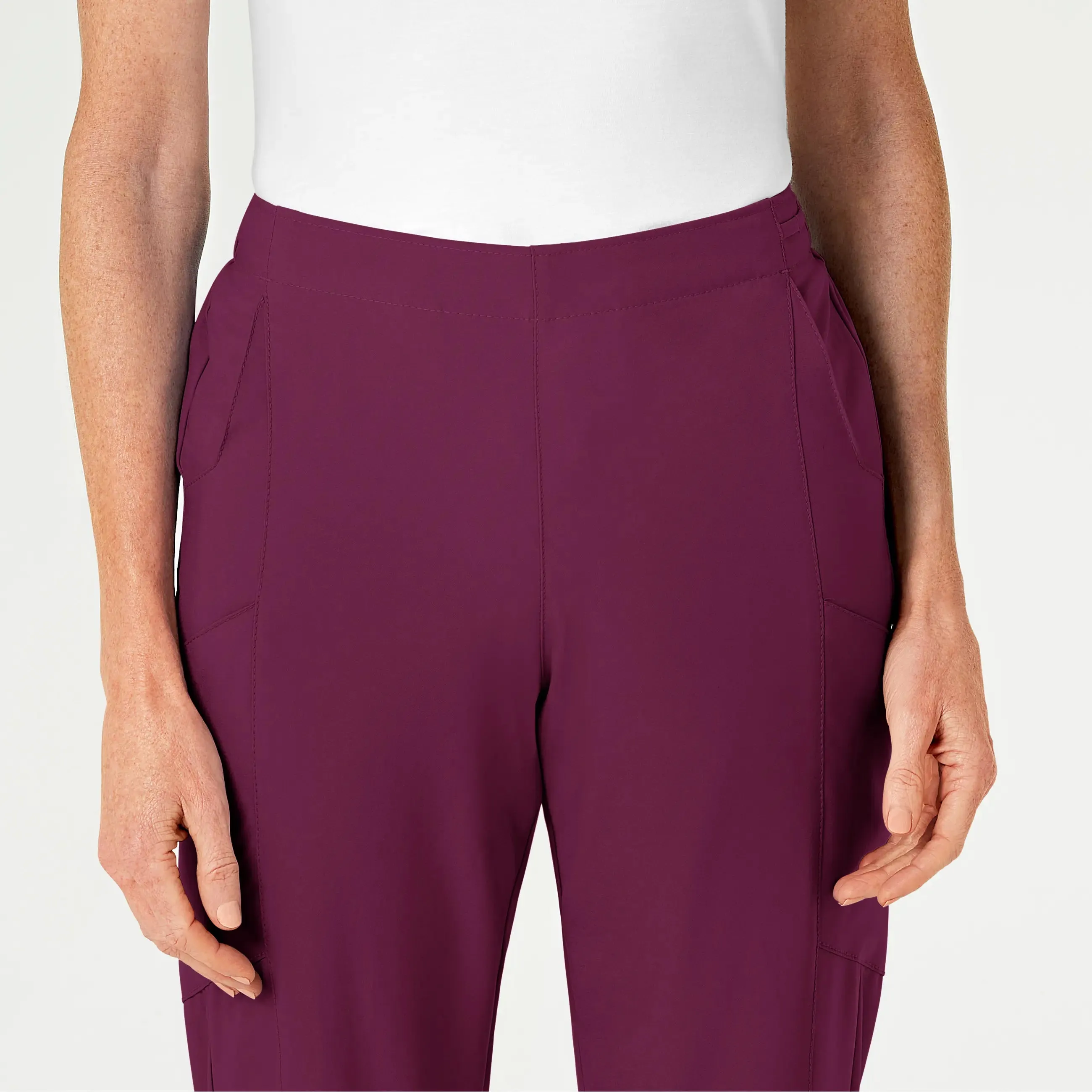 Wink Women's Flat Front Cargo Scrub Pant - Wine