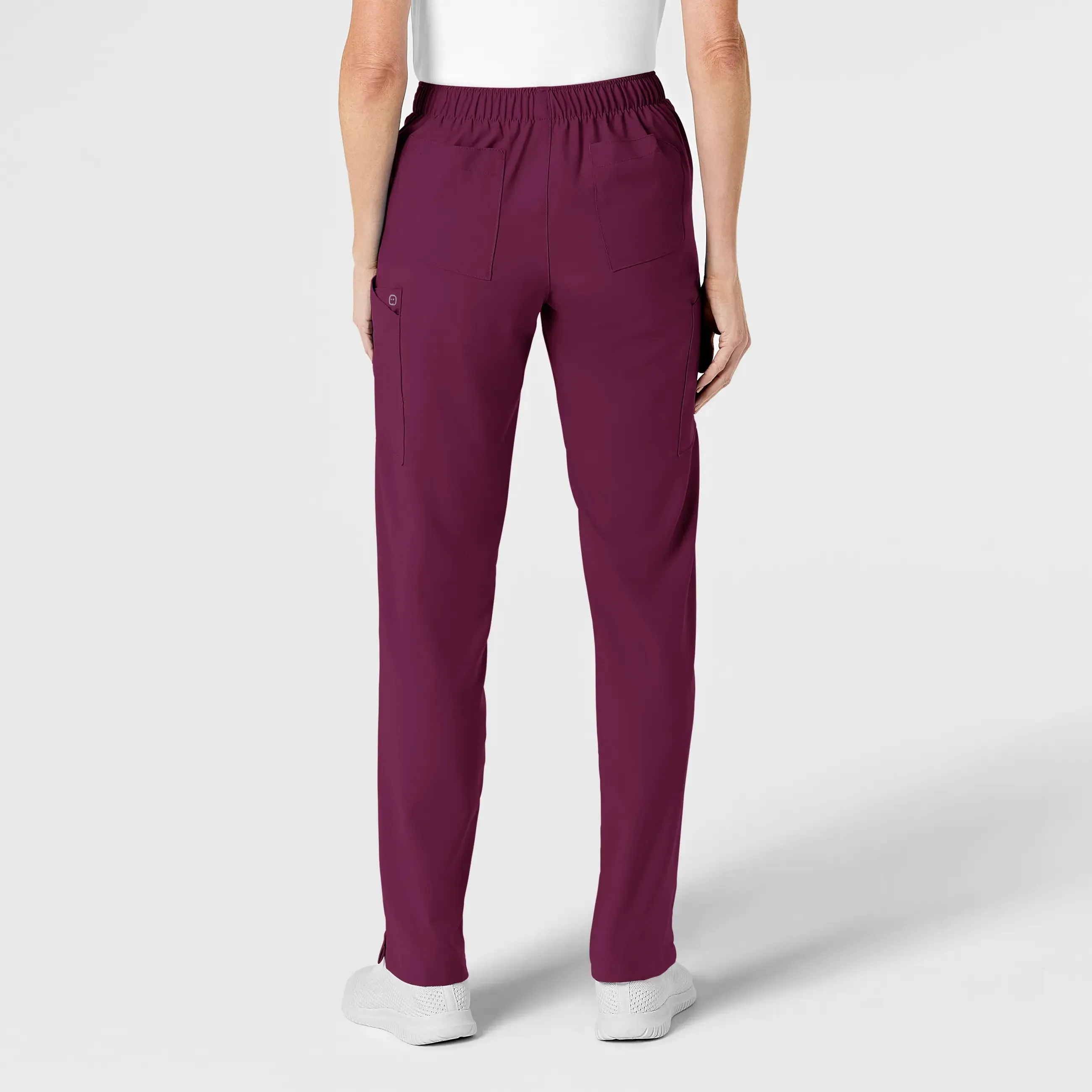 Wink Women's Flat Front Cargo Scrub Pant - Wine