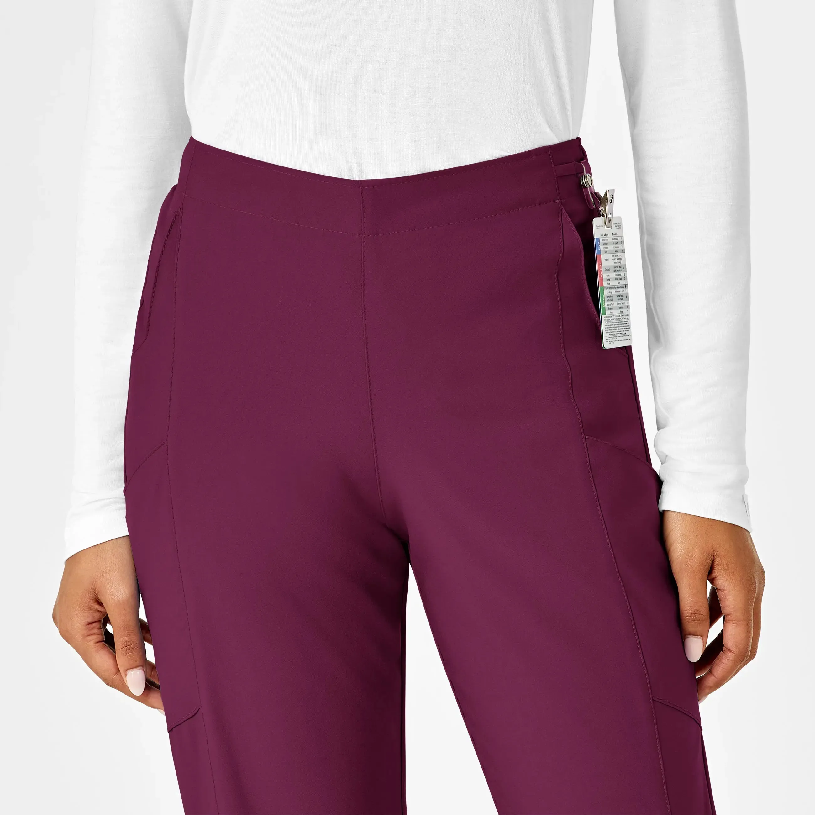 Wink Women's Flat Front Cargo Scrub Pant - Wine