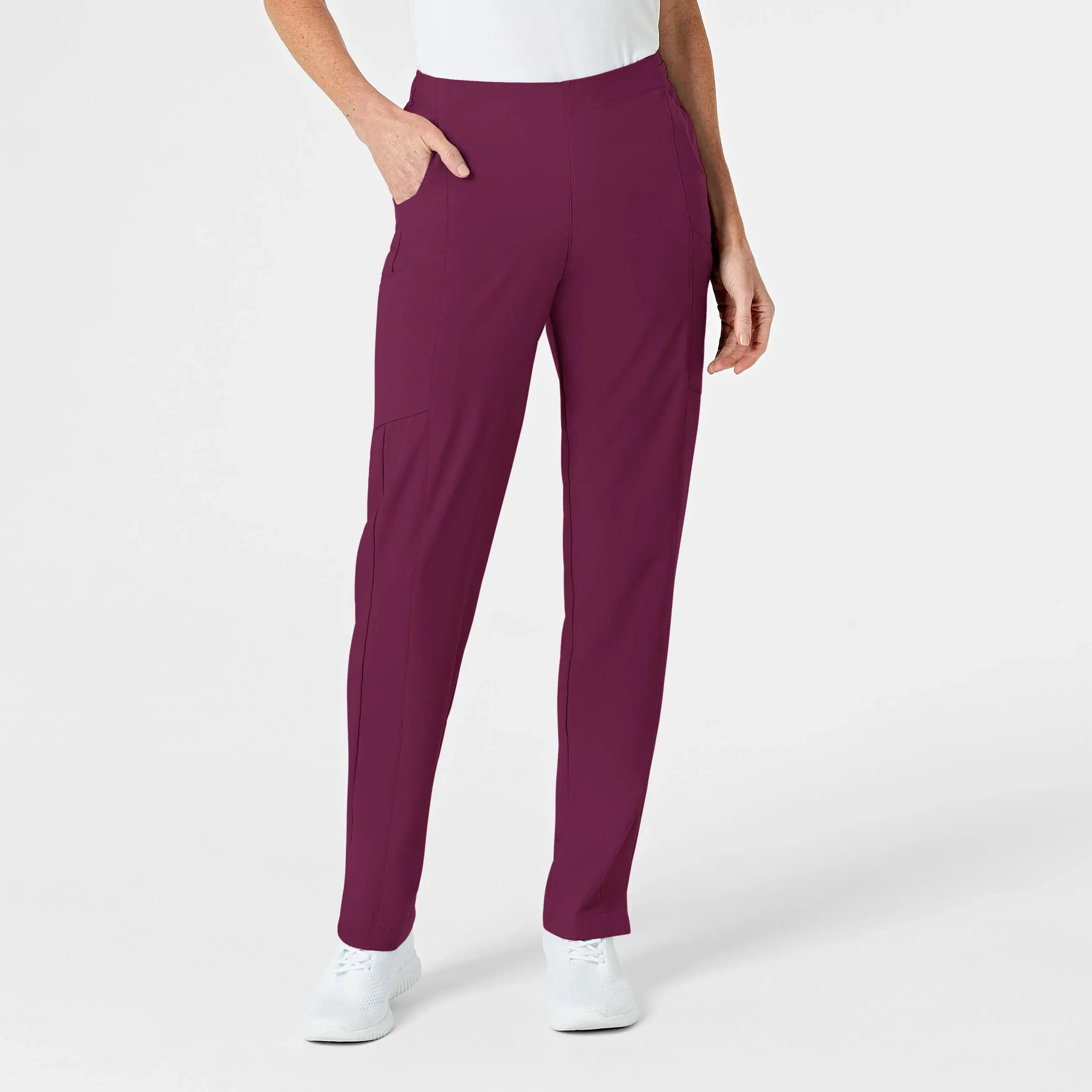 Wink Women's Flat Front Cargo Scrub Pant - Wine