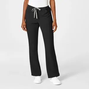 Wink Women's Moderate Flare Leg Cargo Scrub Pant - Black