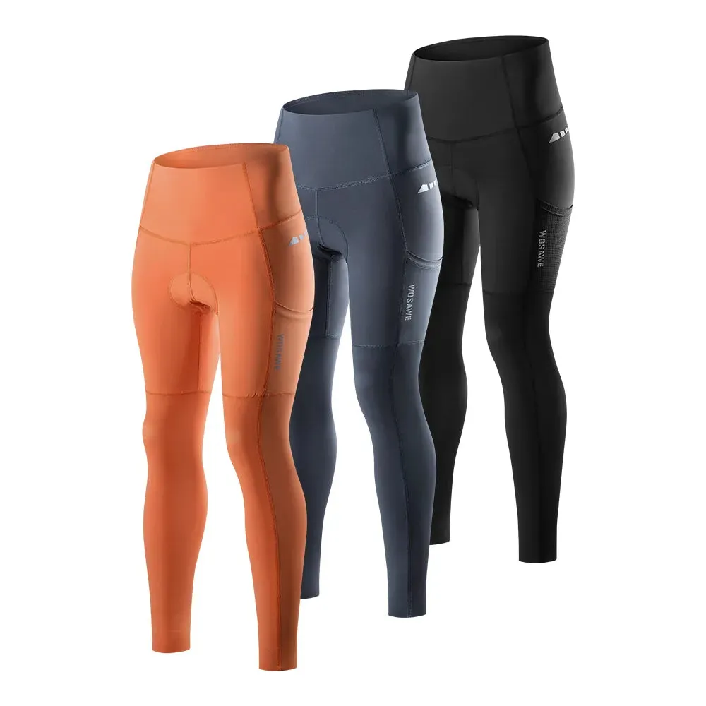 Womens Cycling Pants Mountain Bike Cycling Trousers Anti-sweat 5D Anti Slip Padded Gel Racing Bicycle Pants Tights