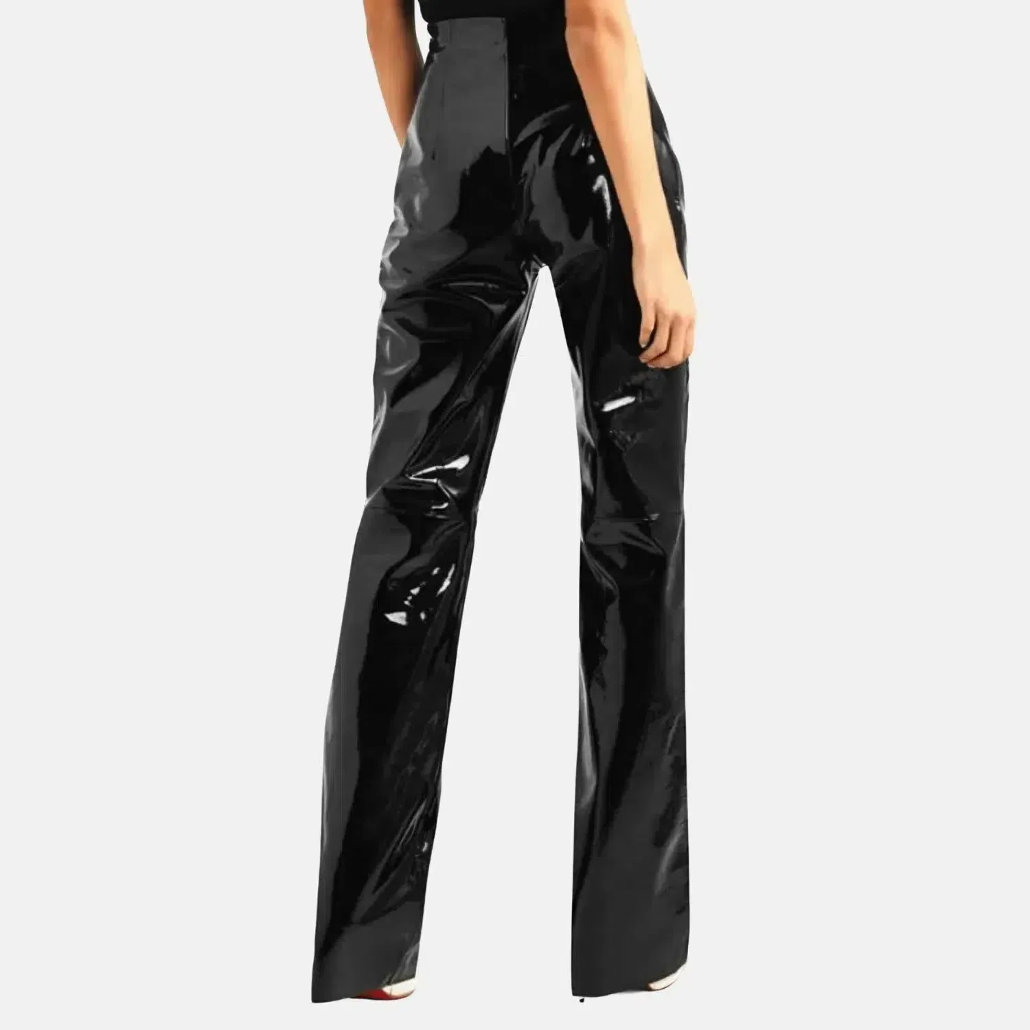 Zilora – Glossy vinyl finish – Satin trousers